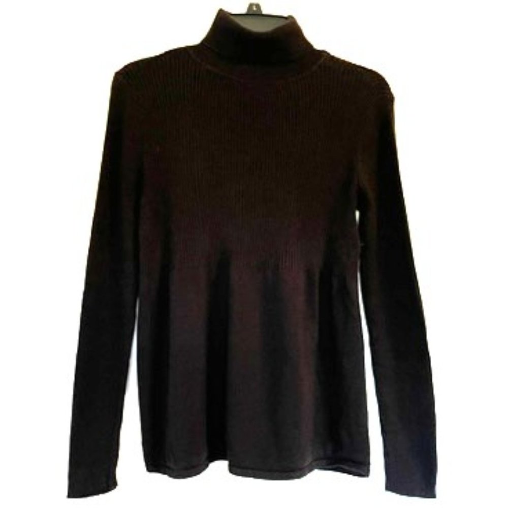 Daisy Fuentes Black Knit Turtleneck with Flowing Bottom
